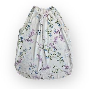 Carolina Belle Blush Pink Tank Top Blouse Flowy Floral Print Women’s Medium